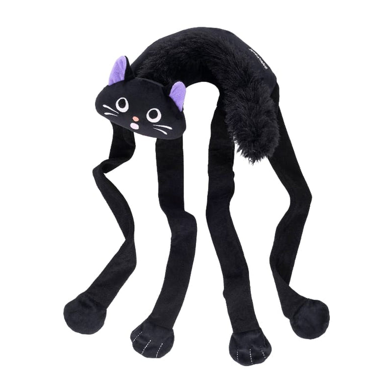 ZippyPaws dog toys EcoZippy Halloween Crinkle Scaredy Black Cat Plush Squeaky Dog Toy