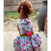 Doggie Design Dog Apparel Pink Rose Embroidered Collar Dog Harness Dress & Matching Leash