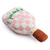 Haute Diggity Dog dog toys Pickleball Paddle Pink Checker Plush Squeaky Dog Toy
