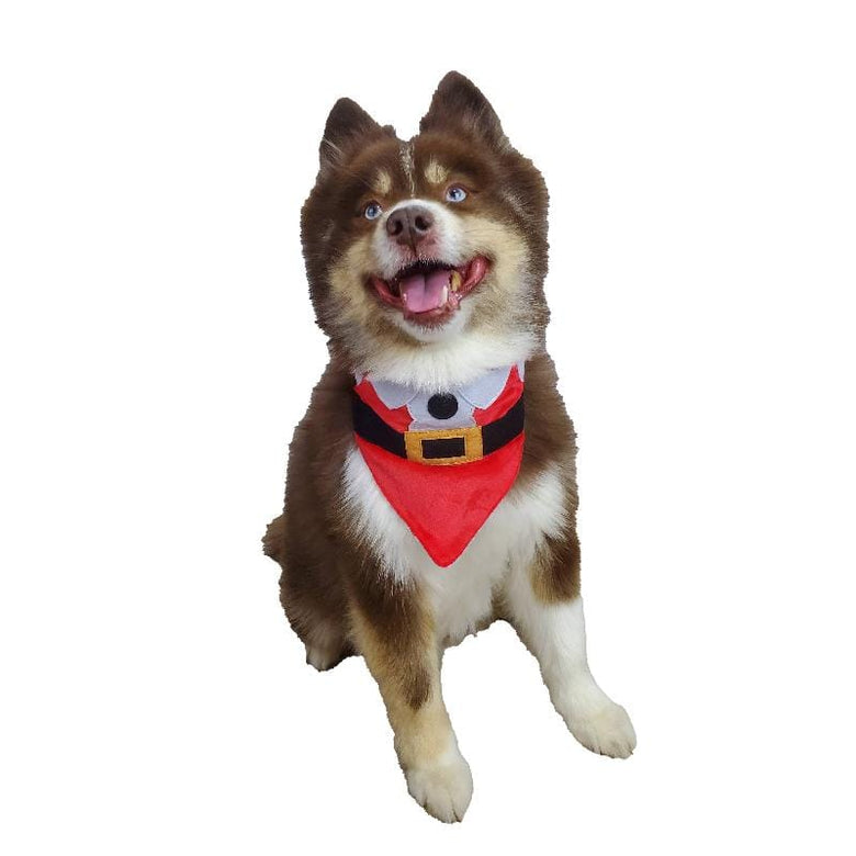 Barker's Bowtique Bandanas Christmas Reversible Santa Dog Bandana