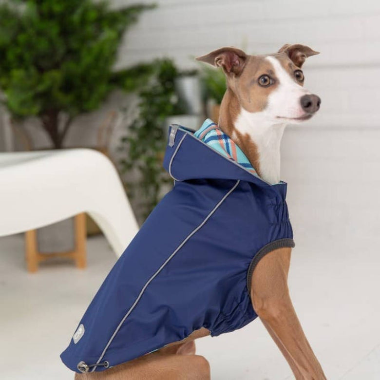 GF Pet Jackets Reversible Elasto-Fit Navy Pet Raincoat