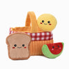 Hugsmart Products Inc dog toys Picnic Time Basket Multi Part Interactive Plush Dog Toy Set - 4 Pc