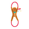 Christmas Holiday RopeTugz Gingerbread Man Plush Squeaky Tug Dog Toy