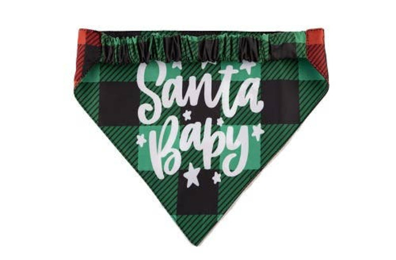 Barker's Bowtique Barker's Bowtique - Santa Baby Christmas Bandana: XS