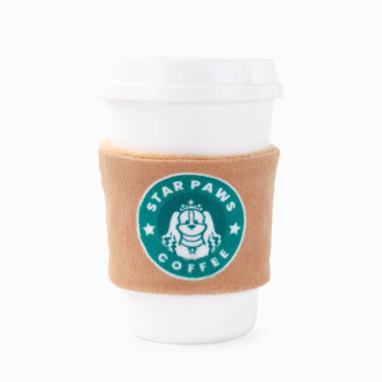 Hugsmart Products Inc dog toys Coffee Hour StarPaws Coffee Rubber Dog Toy