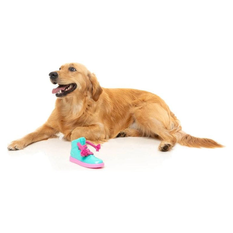 FuzzYard dog toys Fresh Kicks N' Licks Teal and Pink Chew Dog Toy
