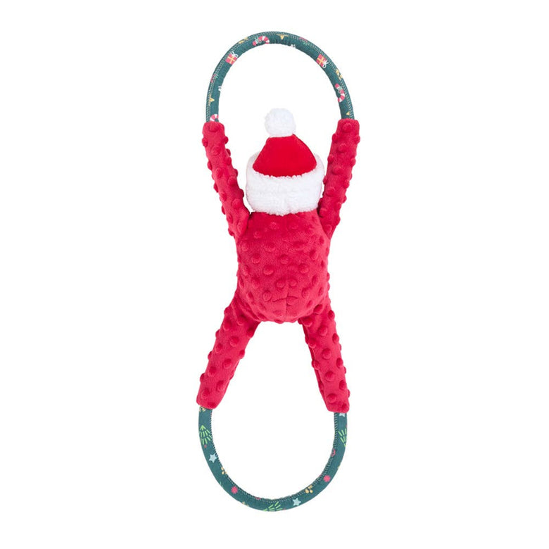 Christmas Holiday Season RopeTugz New Santa Plush Squeaky Tug Dog Toy