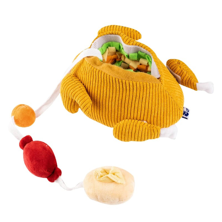 PAWTY Dog Toys dog toys Stuffed Turkey Yummy Plush Interactive Dog Toy Set