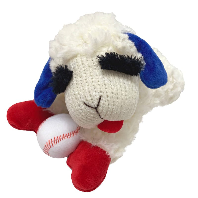 Multipet dog toys Baseball Lamb Chop Squeaky Plush Dog Toy - 10.5"