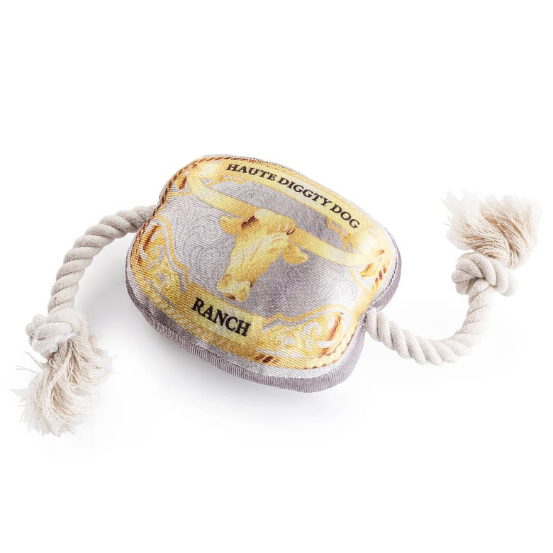 Haute Diggity Dog dog toys Western Belt Buckle Plush Squeaky Rope Dog Toy