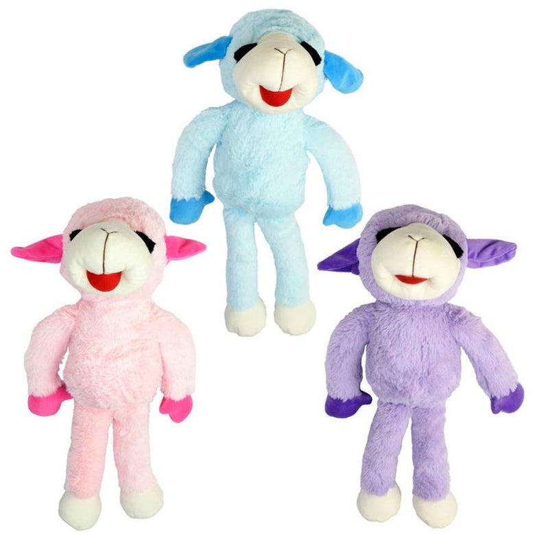 Multipet dog toys Floppy Lamb Chop Plush Squeak Dog Toy - 20" - Purple