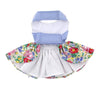Doggie Design DRESSES Blue & White Pastel Pearls Floral Dog Harness Dress & Matching Leash
