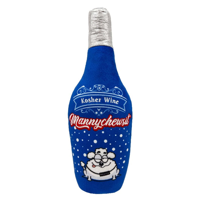 Huxley & Kent dog toys Mannychewsit Kosher Wine Plush Squeaky Dog Toy (Double Sided)