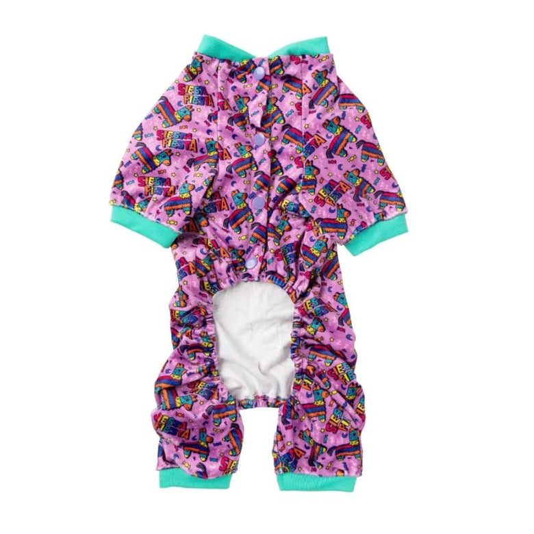 FuzzYard Dog Apparel Siesta Fiesta Plush Purple Dog Pajamas