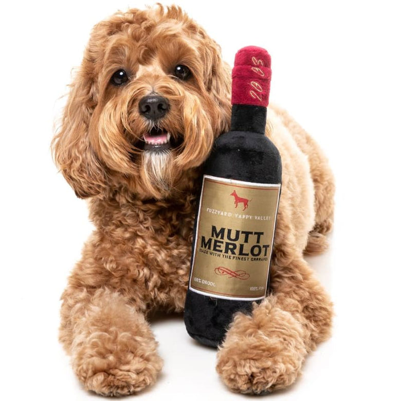 FuzzYard dog toys Yappy Valley Mutt Merlot Squeak Plush Dog Toy