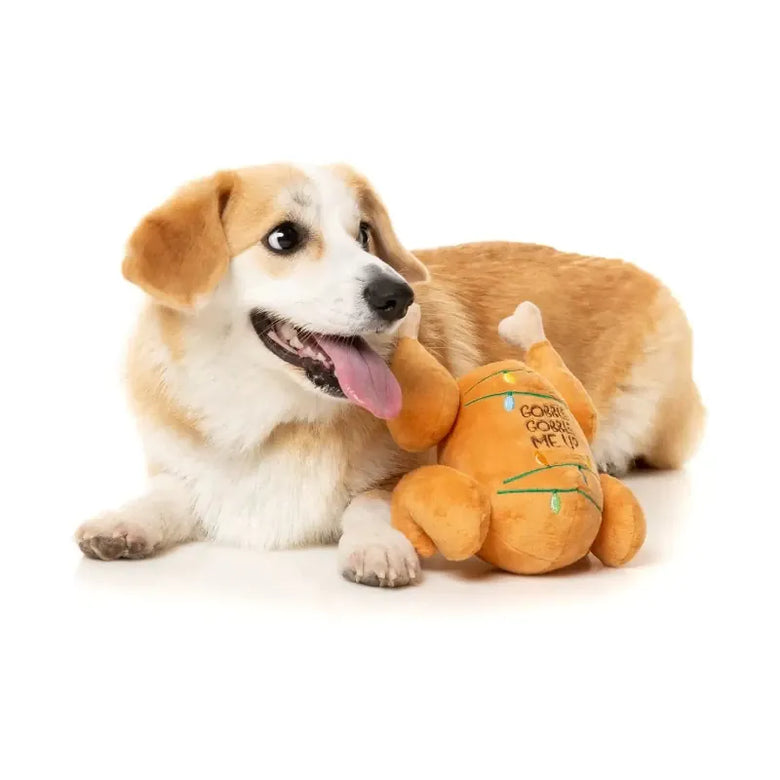 FuzzYard dog toys Gobble Gobble Me Up Turkey Holiday Plush Squeak Dog Toy