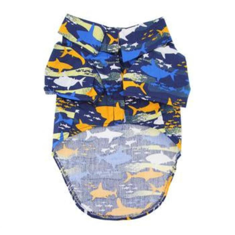 Doggie Design, Inc Dog Apparel XL Hawaiian Island Sharks Camp Dog Shirt