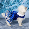 Holiday Snowflakes Winter Blue Christmas Dog Harness Dress with Matching Leash