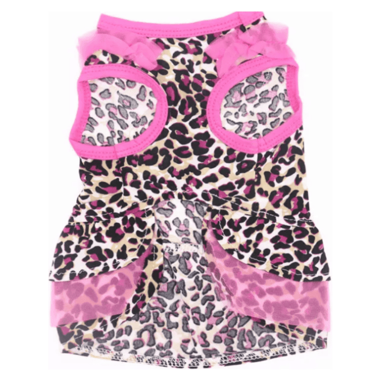 AE dog apparel Hot Pink Leopard Dog Dress