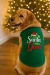 Parisian Pet® Tee's Dear Santa, Define Good Green Christmas Holiday Embroidered Dog T-Shirt