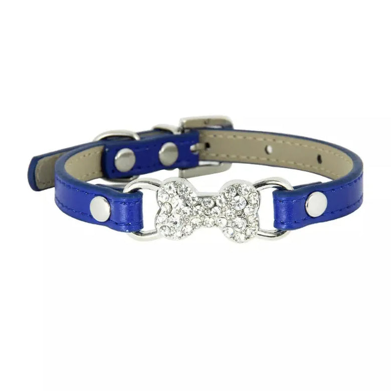 Mirage Pet Products Collars DkBl / XS Bling Bone Dog Collar