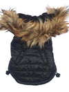 The Dog Squad Dog Coats Ski Bunny Puffer with detachable hood, Shiny Black