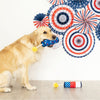 Sparkle On Red Wht & Blue Patriotic Plush Squeaky Rope Dog Toys - 2 Pk