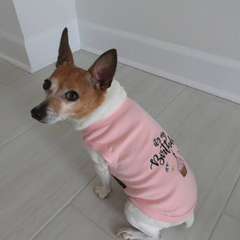 Parisian Pet Tee's It's My Birthday Dog T-Shirt Pink