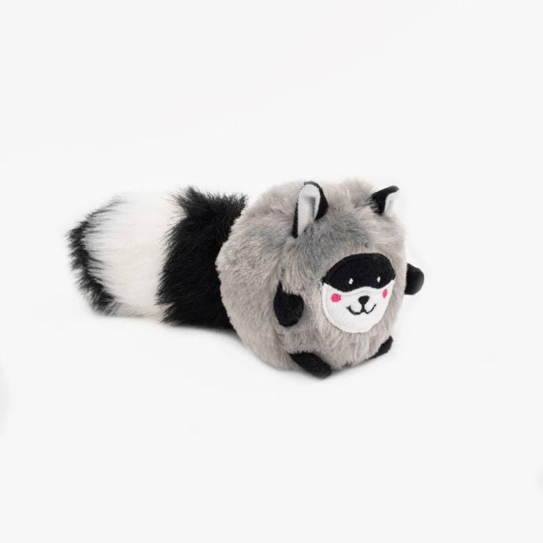 ZippyPaws dog toys Bushy Throw Raccoon Plush Dog Toy