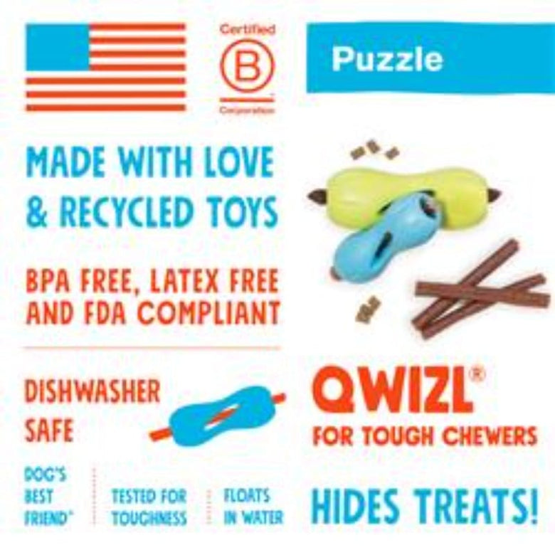 West Paw dog toys Qwizl Puzzle & Treat Interactive Dog Toy