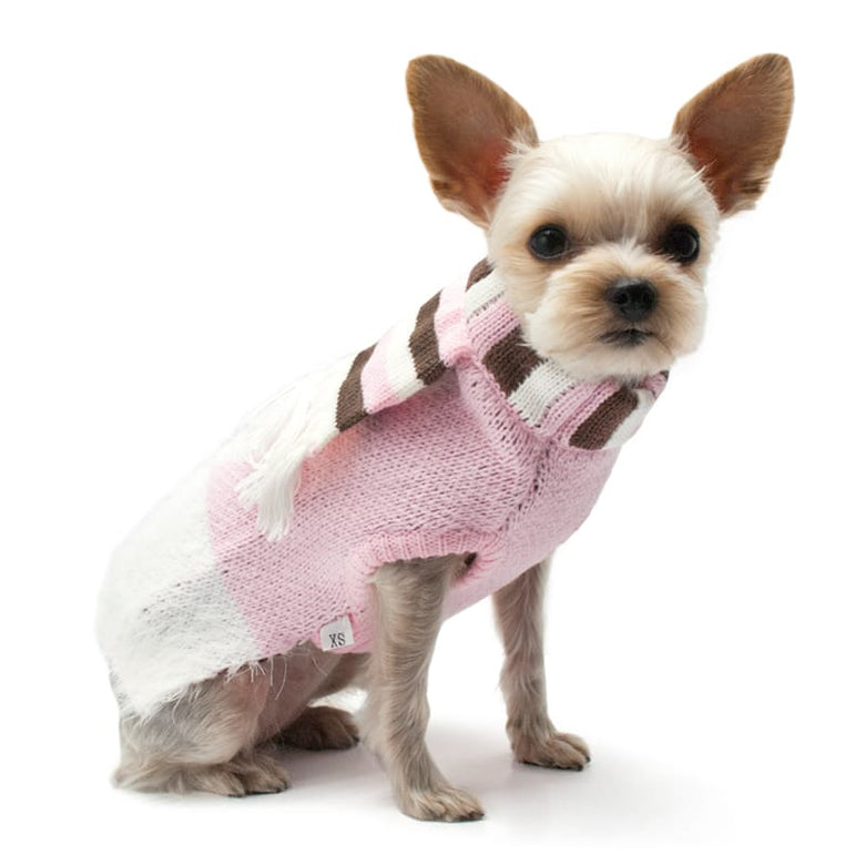 Dogo Pet Fashions Sweaters Bunny with Striped Scarf Design Easter Spring Dog Sweater