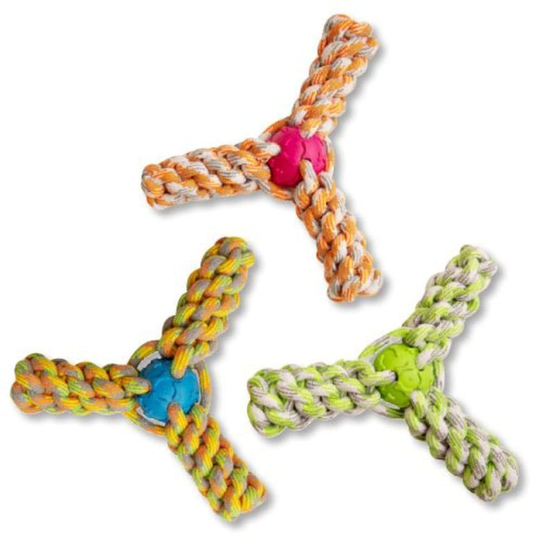 SnugArooz dog toys Fling N' Fun Robe Rubber Ball Dog Toy - 7" - Pink or Blue