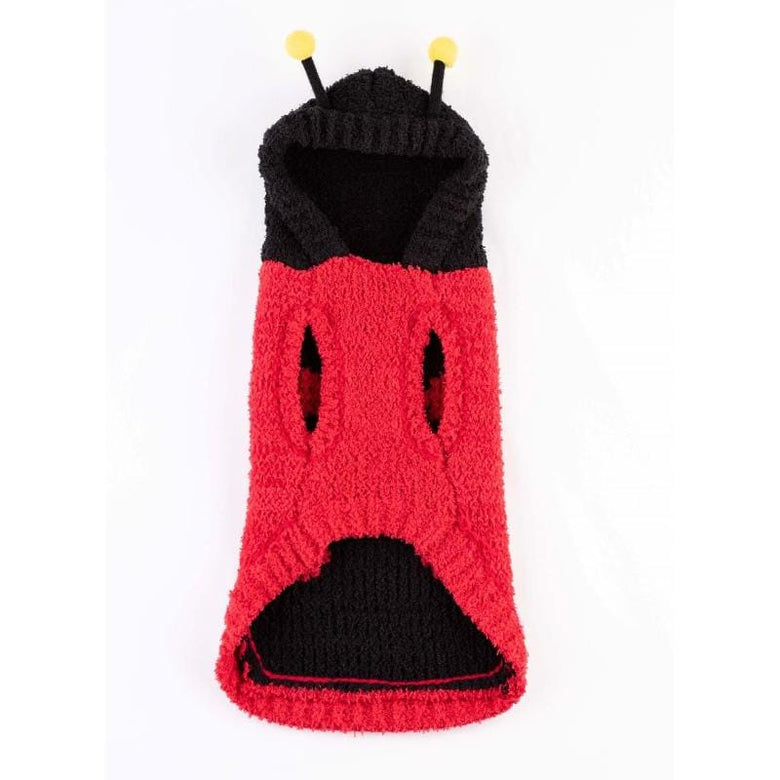 Barker's Bowtique Halloween Chenille Red Lady Bug Dog Sweater