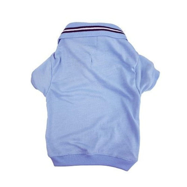 Barker's Bowtique Collared Shirts Light Blue Polo Pet Shirt