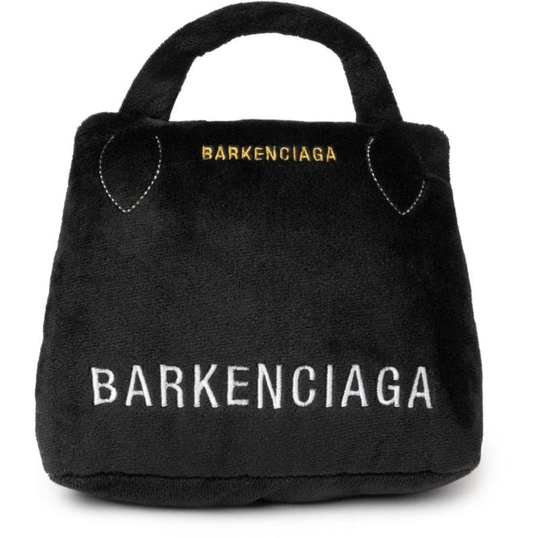 FuzzYard dog toys Barkenciaga Handbag Plush Squeak Dog Toy