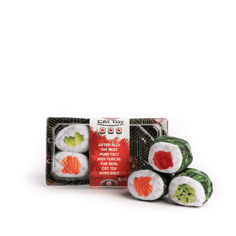 Fab Dog Cat Toys Sushi Roll Cat Toy Set - 6 Pc