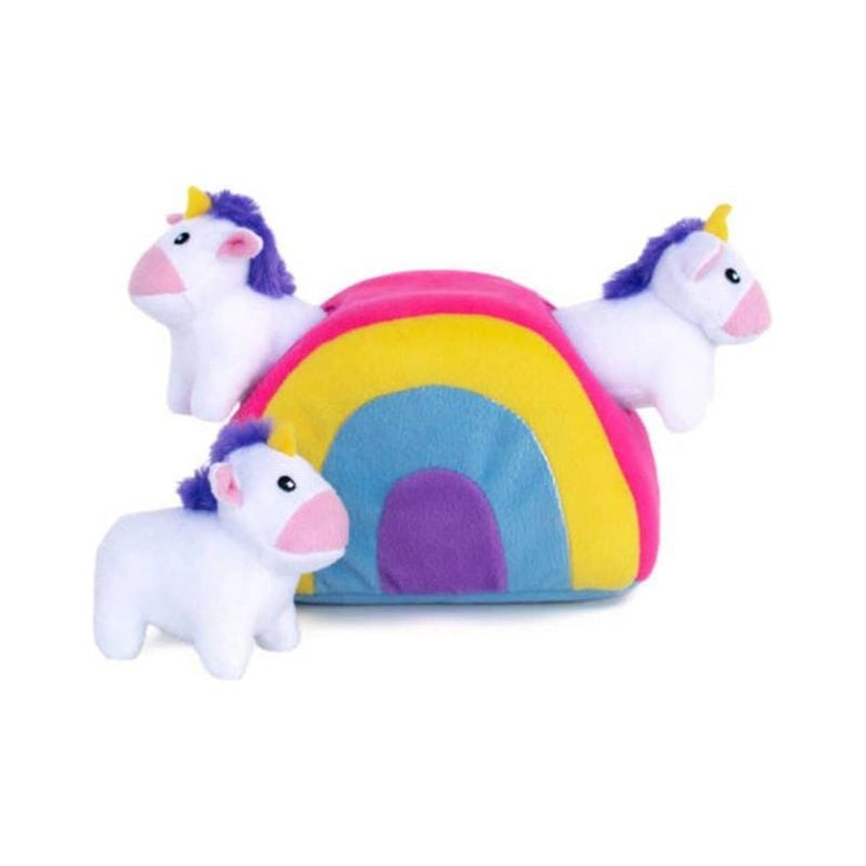 ZippyPaws dog toys Burrow Unicorns in Rainbow Interactive Dog Toy