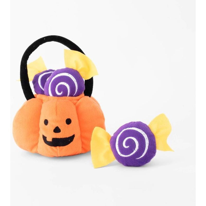 ZippyPaws dog toys Halloween Burrow Trick-or-Treat Basket Interactive Dog Toy - 4 Pc