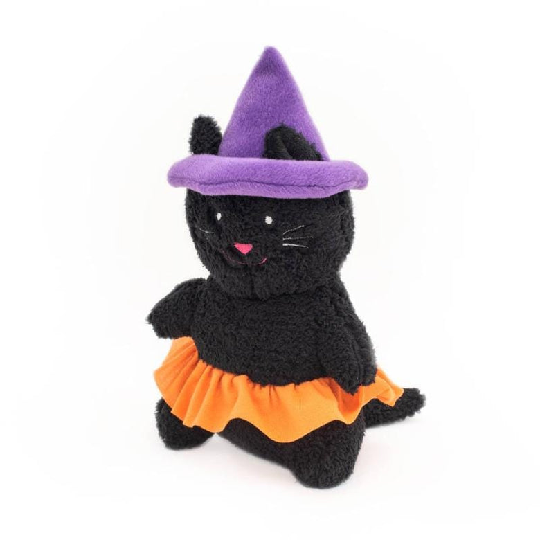 ZippyPaws dog toys Halloween Cheeky Chumz Witch Cat Plush Squeak Dog Toy