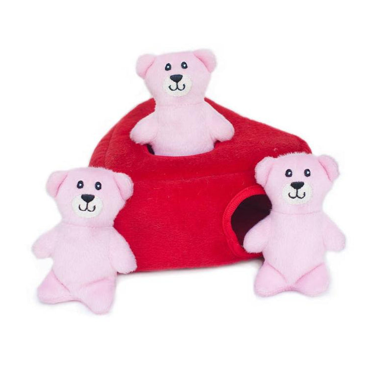 ZippyPaws dog toys Valentine's Burrow Heart 'n Bears Plush Squeak Interactive Dog Toy Set - 4 Pc
