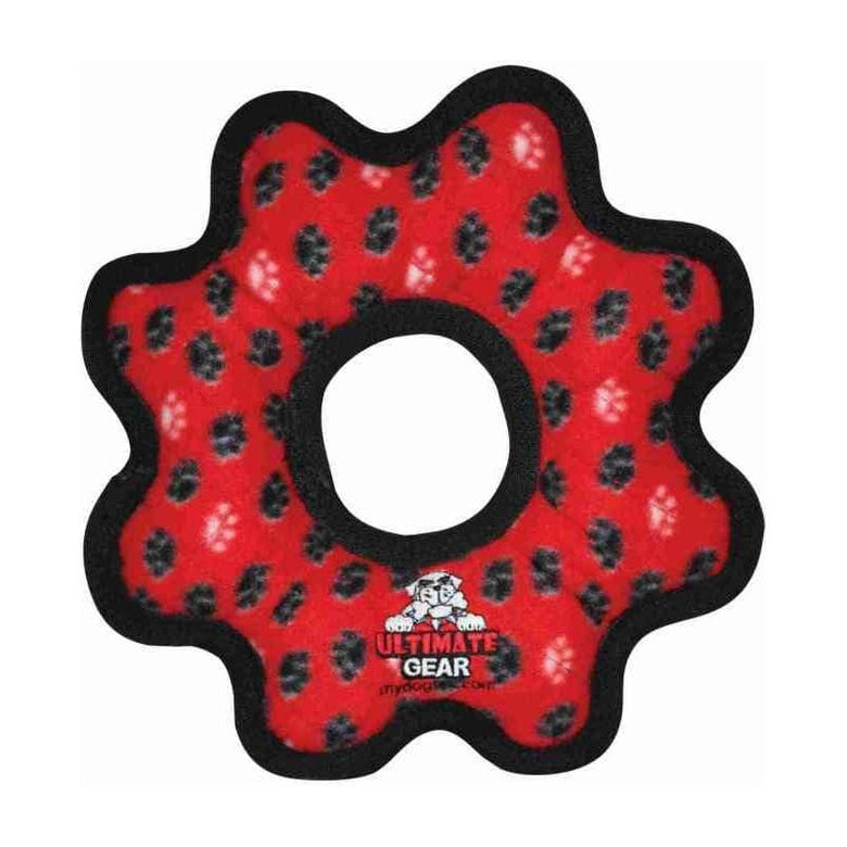 VIP Products/Tuffy dog toys Tuffy Ultimate Gear Ring Red Paws Dog Toy