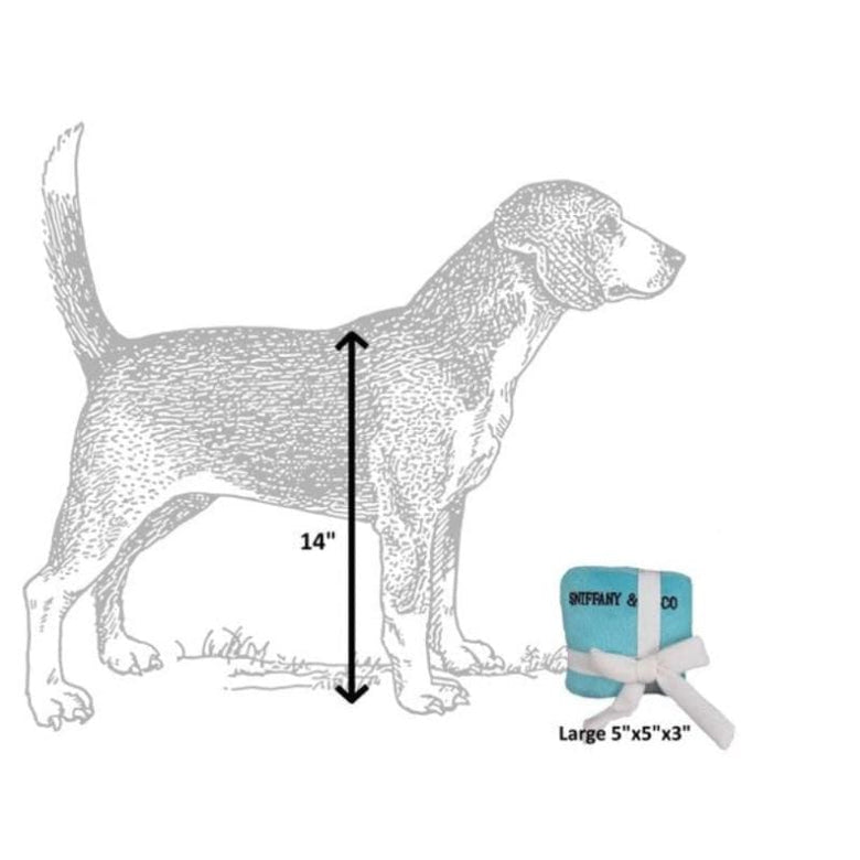 Dog Diggin Designs dog toys Sniffany Box with Bow Plush Squeak Dog Toy - 2 Sizes