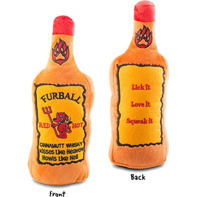 Haute Diggity Dog dog toys Furball Cinnamutt Bottle Plush Squeak Dog Toy