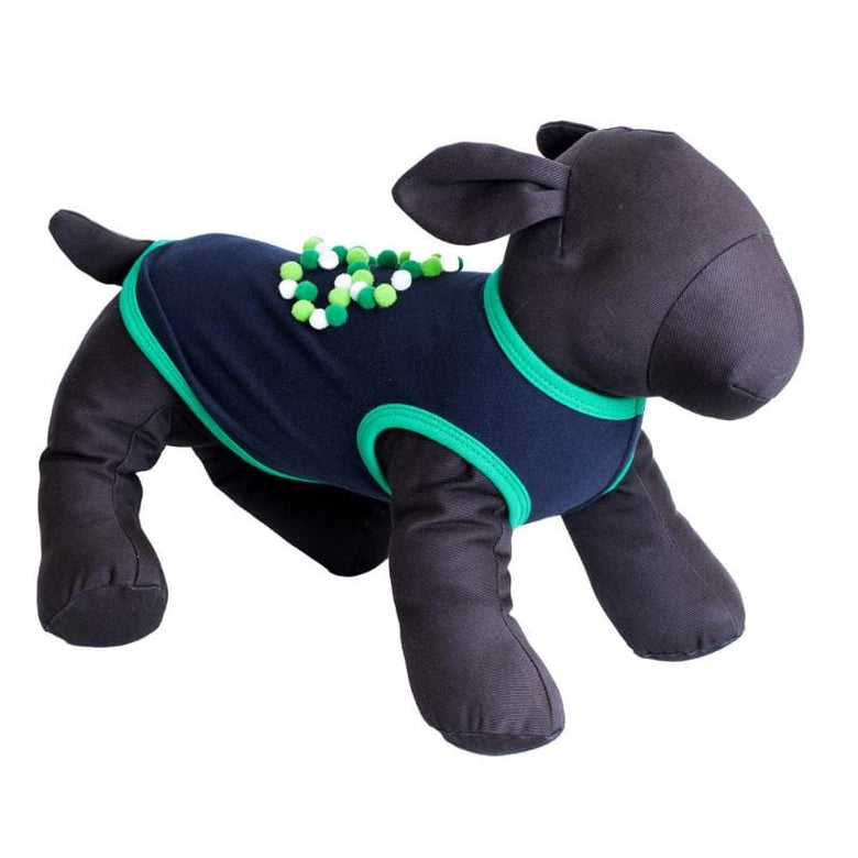 The Worthy Dog dog apparel Pom Pom Shamrock Dog Tee