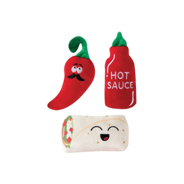Pet Shop by Fringe Studio dog toys Hot and Spicy Plush Dog Toy Set - 3 Pc