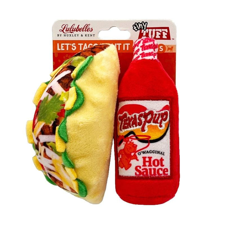 Huxley & Kent dog toys Tiny Tuff Let's Taco 'Bout It Plush Dog Toy Set - 2 Pc
