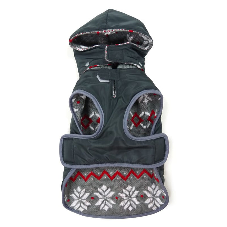 Dogo Pet Fashions Jackets L Winter Snowflake Reversible Trench Sweater Dog Coat - Only Available in Size Lg