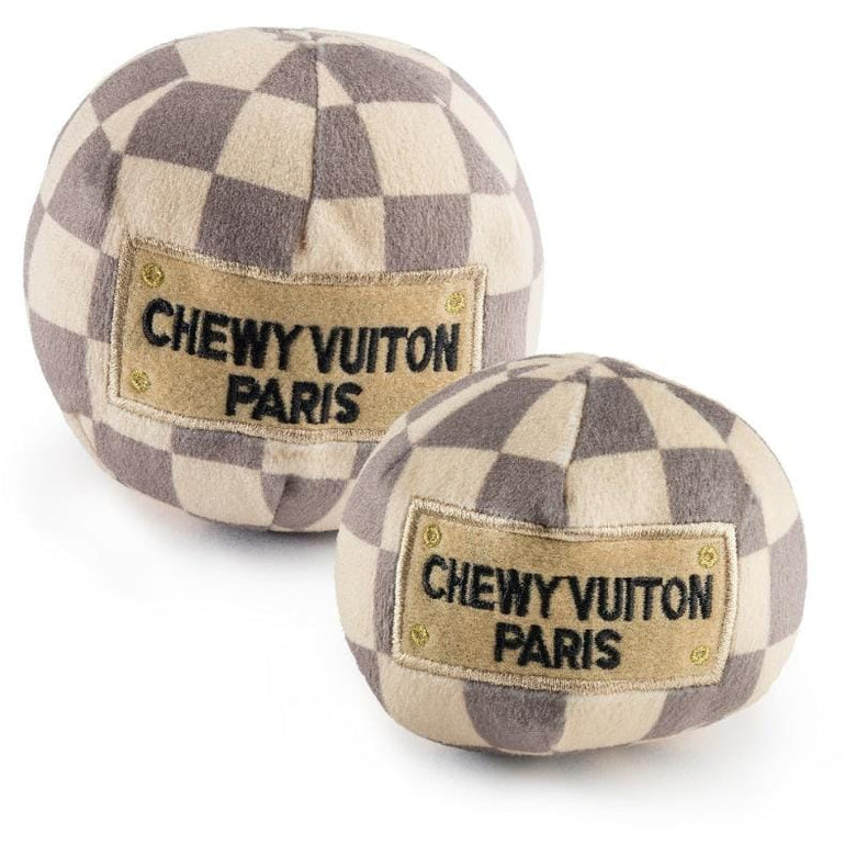 Haute Diggity Dog dog toys Checker Chewy Ball Plush Squeak Dog Toy - 2 sizes