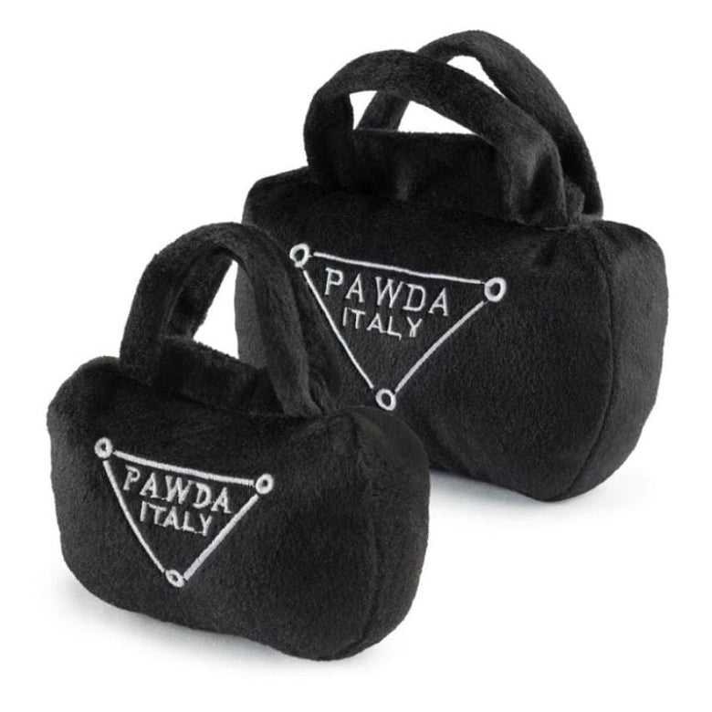 Haute Diggity Dog dog toys Pawda Black Handbag Plush Squeak Dog Toy