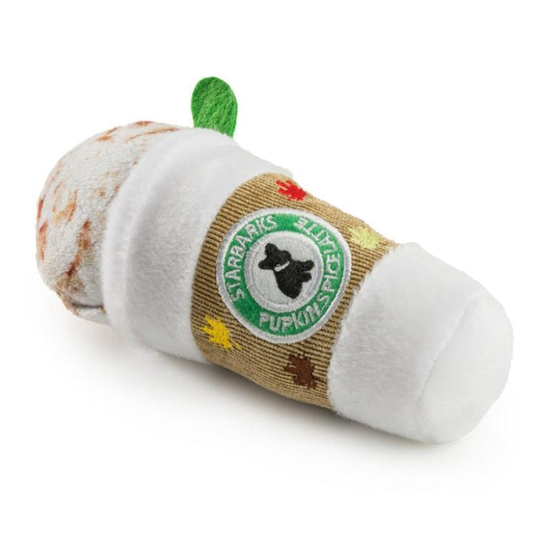 Haute Diggity Dog dog toys Starbarks Pupkin Spice Latte Plush Squeak Dog Toy - 2 Sizes